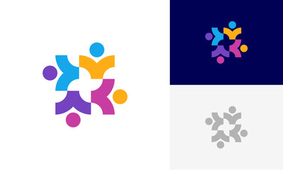Community people, social community, human family logo abstract design vector	