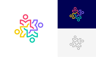 Community people, social community, human family logo abstract design vector	