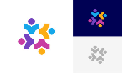 Community people, social community, human family logo abstract design vector	