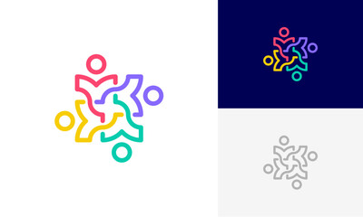 Community people, social community, human family logo abstract design vector	