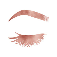 Rose Gold Woman Eye Lash Brow