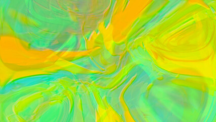 Fototapeta na wymiar Creative retro bright teal orange background. Abstract liquid iridescent colorful flow illustration . High quality 8K image