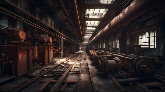 A haunting image of an abandoned factory