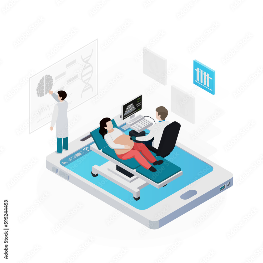 Poster Telemedicine Isometric Concept