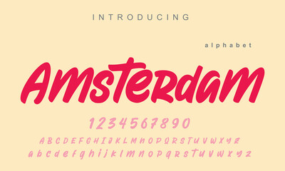 Amsterdam font. Elegant alphabet letters font and number. Classic Copper Lettering Minimal Fashion Designs. Typography fonts regular uppercase and lowercase. vector illustration