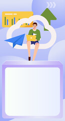 Holiday Shopping E-Commerce Online Shopping People Flat Vector Concept Operation Hand Drawn Illustration
