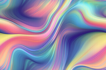 Obraz premium Abstract reflective purple wavy abstract background, an idyllic iridescent wavy texture, rainbow color wave, Holographic Foil, generative ai 