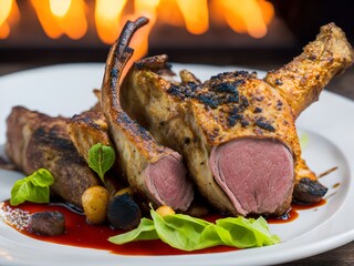 roasted lamb chops with vegetables