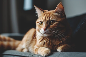 Cute orange cat AI generative art