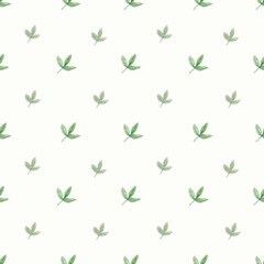 Obraz na płótnie Canvas Seamless pattern with small, cute green leaves. Small leaves.