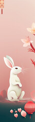 Fototapeta premium Chinese new year 2023 concept, the year of the water rabbit. Generative AI illustrations