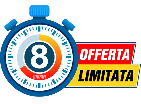 offerta limitata cronografo cronometro    fondo trasparente isolato  giorno 8