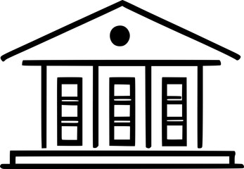 government building icon vector symbol design illustration