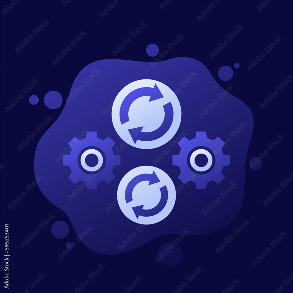Poster iteration, iterative process icon, vector design