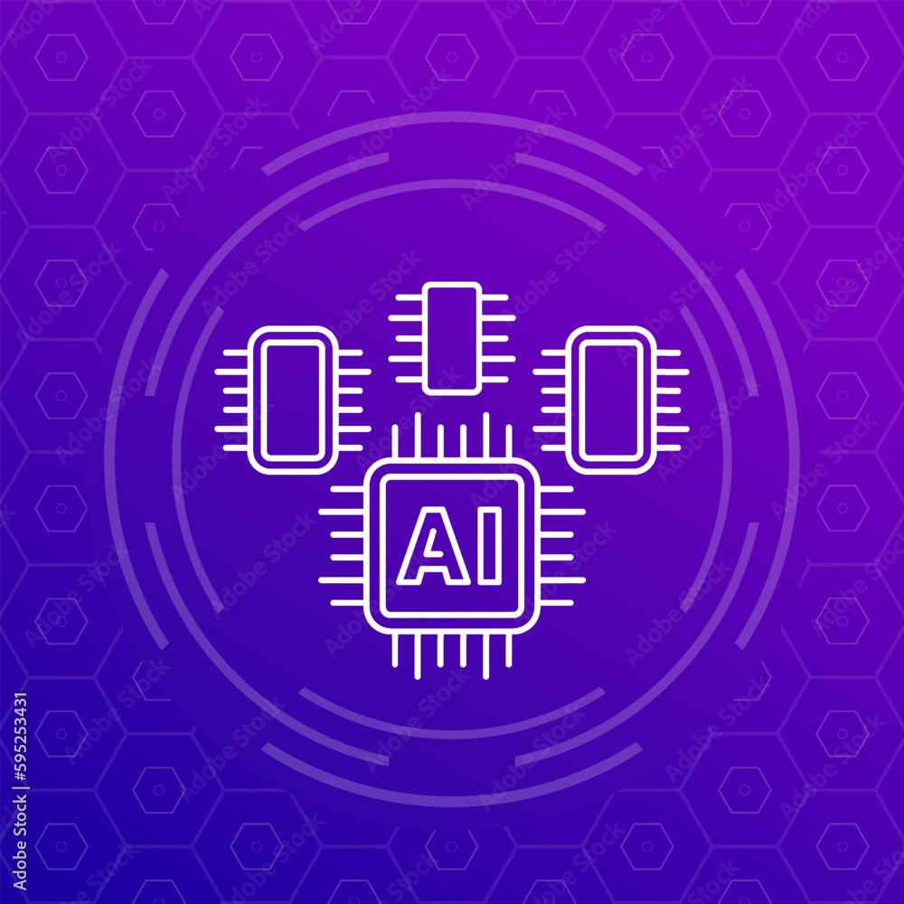 Poster ai optimized hardware line vector icon