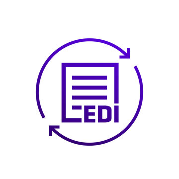EDI icon, Electronic Data Interchange vector
