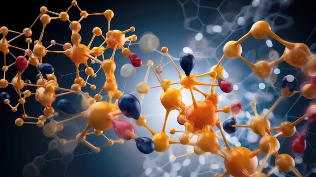 Detailed Comparison of Peptides vs Proteins, Showcasing Size and Chain Length Differences, Educational Generative AI Illustration
