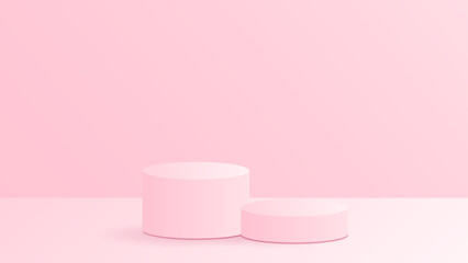 3d podium pink background