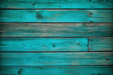 Turquoise wooden planks background. generative ai. Wooden texture. Turquoise wood texture. Wood plank background