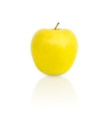 One green apple. Ripe, fresh fruit. Isolated. On a white background. Copy space
