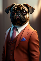 Bulldog in Three Piece Suit, Bulldog in a Suit, Dapper Bulldog in Suit, Sophisticated Pup, The Gentleman Bulldog, Suave Bulldog, Generative AI