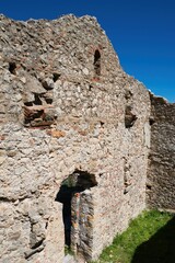 medieval architecture, the castle town of Mystras.  church in medieval city. Mistras, Greece