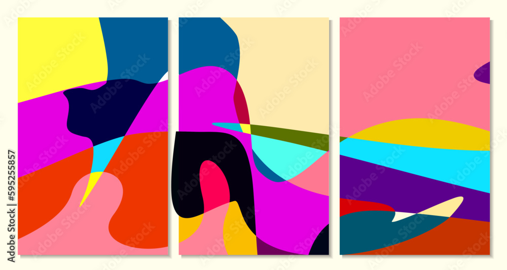 Poster vector colorful abstract fluid and curve background for summer banner
