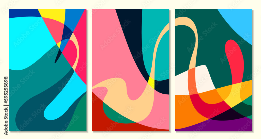 Aufkleber vector colorful abstract fluid and curve background for summer banner