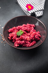 beet sauce pasta beetroot vegetable food vegan meal food snack on the table copy space food background rustic top view