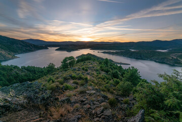 Sunset over the Atazar reservoir, Madrid