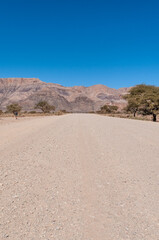 Landscape shot of the Namibian Desert between Windhoek and Sesriem