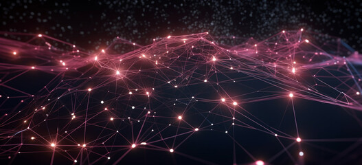 a dark background with many lines and dots in the center. Generative Ai