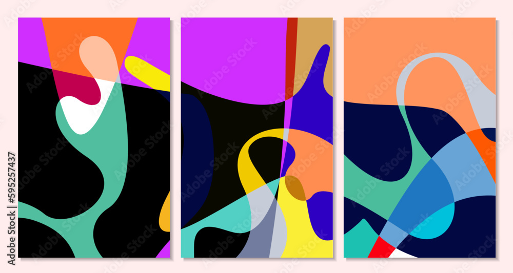 Poster vector colorful abstract fluid and curve background for summer banner