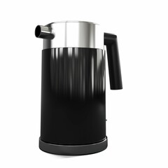 3d rendering of an electric black kettle on a white surface