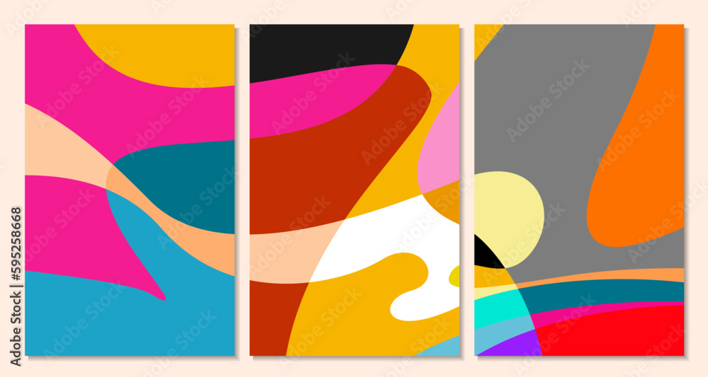 Poster vector colorful abstract fluid and curve background for summer banner