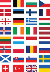 flags europe collection - vector