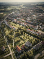 Aerial view of a town in germany. Generative AI