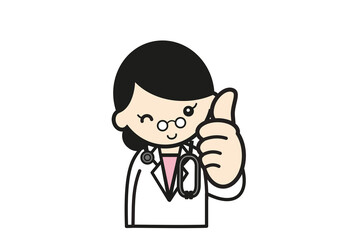 OKポーズの女医