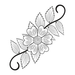 
Hand drawn doodle flowers, Botanical Floral tropical branches doodle floral symbol, floral wreath, freehand daisy flower, design elements floral Coloring pages, and Floral vector illustration   


