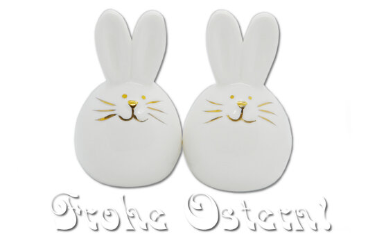 Happy Easter, Easter, porcelain Easter bunnies