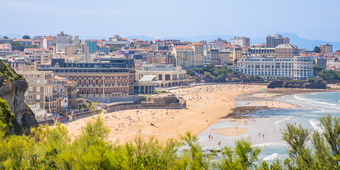 Aerial view of the city of Biarritz, France