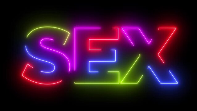 Sex colored text. Laser vintage effect. Infinite loopable