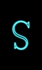 S LETTER NEON CURSIVE LETTER ILLUSTRATION FRO GRAPHICS RECURSES. 