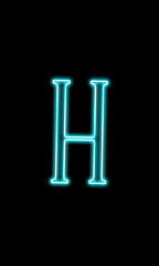 H LETTER NEON CURSIVE LETTER ILLUSTRATION FRO GRAPHICS RECURSES. 