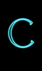 C LETTER NEON CURSIVE LETTER ILLUSTRATION FRO GRAPHICS RECURSES. 