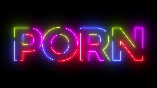 Porn colored text. Laser vintage effect. Infinite loopable