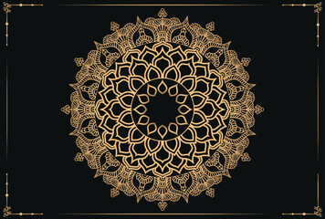 Luxury mandala background with golden arabesque pattern arabic islamic east style
