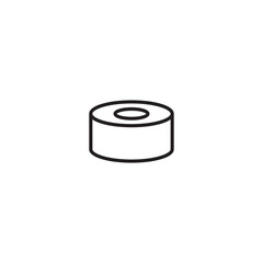 Sushi rolls line icon, fast food logo vector