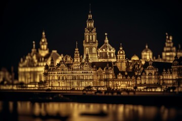 Fototapeta na wymiar Outline of Dresden city skyline. Generative AI