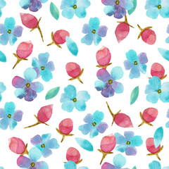 Seamless delicate watercolor spring pattern